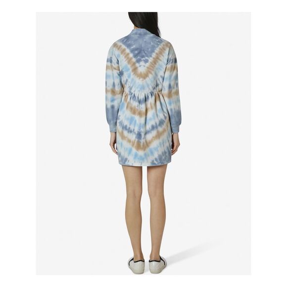 ULTRA FLIRT Womens Shift Mini Dress Light Blue Tie Dye Juniors XS - Picture 2 of 3